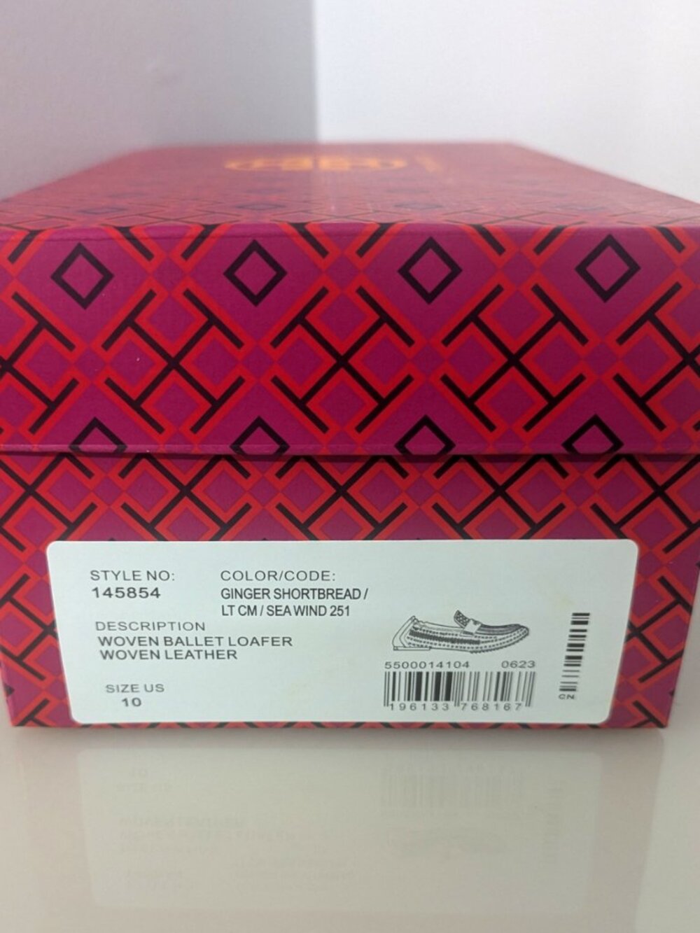 Tory Burch $348 Woven Ballet Loafer Flats Tan Blue SUPER COMFY! - Picture 3 of 12